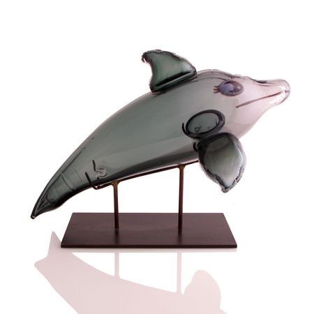 Ned Cantrell, Inflatable grey dolphin, 2021