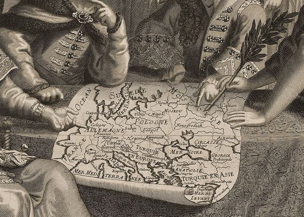 Franz Ertinger, Detail eines Almanachblattes auf den Frieden von Karlowitz 1699