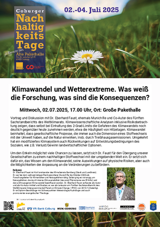 Klimawandel und Wetterextreme: Vortrag und Diskussion mit Dr. Faust