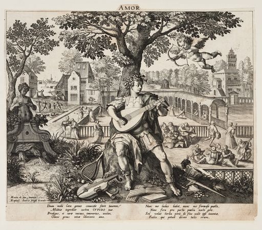 Raphael Sadeler I. nach Maarten des Vos, Amor, aus: Die vier Lebensalter, 1591/Kunstsammlungen der Veste Coburg Raphael Sadeler I. nach Maarten des Vos, Amor, aus: Die vier Lebensalter, 1591