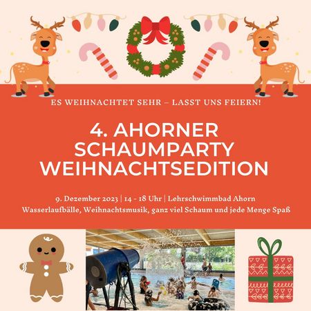 Gemeinde Ahorn Schaumparty Lehrschwimmbad Ahorn