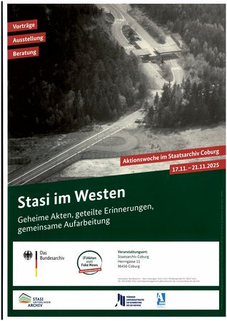 Plakat "Stasi im Westen" Staatsarchiv Coburg